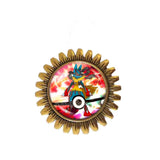 Pokemon Lucario Pokeball Brooch Badge Pin Lucarionite Mega Stone Anime Fashion Jewelry Cosplay Cute Gift