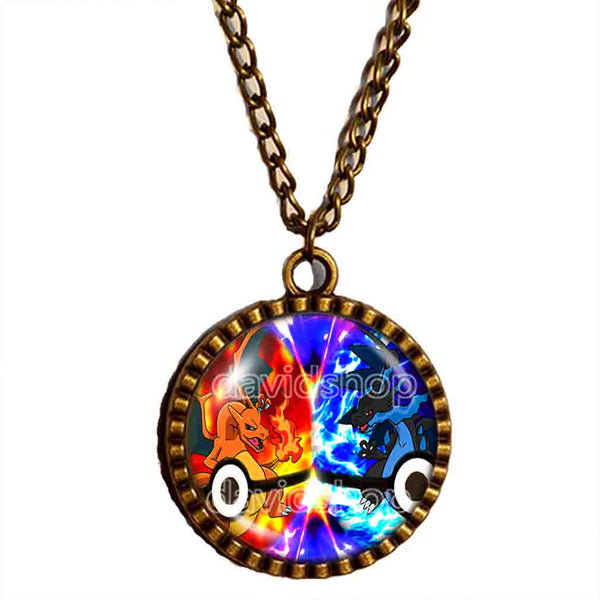 Pokemon Charizard Pokeball Necklace Charizardite XY X Y Mega Stone Anime Pendant Jewelry