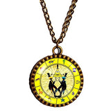 Gravity Falls Bill Cipher Wheel Necklace Art Pendant Jewelry Gift Mabel Stan