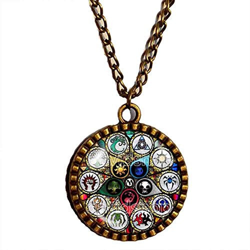 Magic the Gathering Necklace Symbol Pendant Fashion Mana Jewelry Cosplay MTG Red
