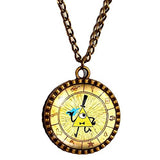 GRAVITY FALLS BILL CIPHER WHEEL Necklace Dipper Pines Antique Glass Pendant Gift