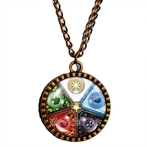 Magic the Gathering Necklace Colored Round Pendant Mana Jewelry Gift Cosplay MTG