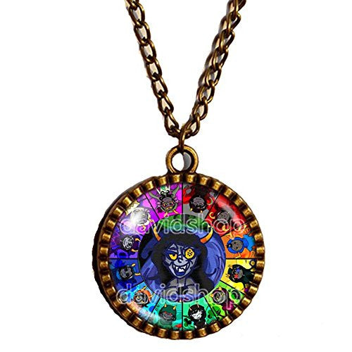 Homestuck Necklace God Mandala Art Glass Pendant cosplay Jewelry Capricorn Chain