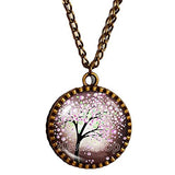 Tree of life Necklace Gustav Klimt Throat Charms Mandala Antique jewelry Lover Japanese cherry trees