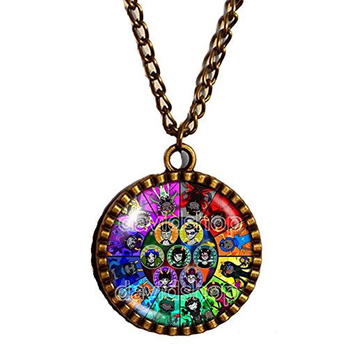 Homestuck Necklace God Mandala Art Glass Pendant cosplay Jewelry New Aries Chain