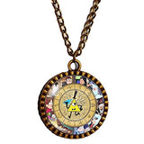 Gravity Falls Bill Cipher Wheel Necklace Antique Pendant Jewelry journal hand