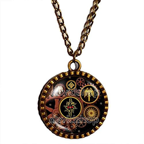 Kirkwall Dragon Age Necklace Gear Steampunk Symbol Sign Pendant Fashion Jewelry Cosplay Cute Gift