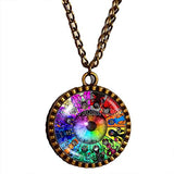 Colorful Eyes Homestuck Necklace God Mandala art Glass Pendant cosplay fashion Jewelry Charm chain Gift - DDavid'SHOP