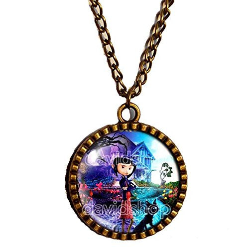 CORALIN necklace Antique glass Pendant Fashion Jewelry Chain - DDavid'SHOP