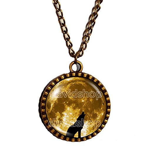 Full Moon necklace Teen Wolf Triskele Art glass Pendant Fashion Jewelry Chain