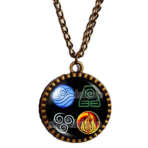 Avatar the last Airbender Necklace Fire Elements Water Tribe Earth Kingdom Air Nomads Pendant Legend of Korra Jewelry Cute Gift - DDavid'SHOP