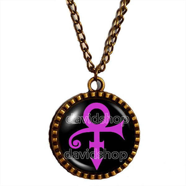 Prince Necklace Ankh Symbol Photo Pendant Purple Rain Art Fashion Jewelry Gift Sign